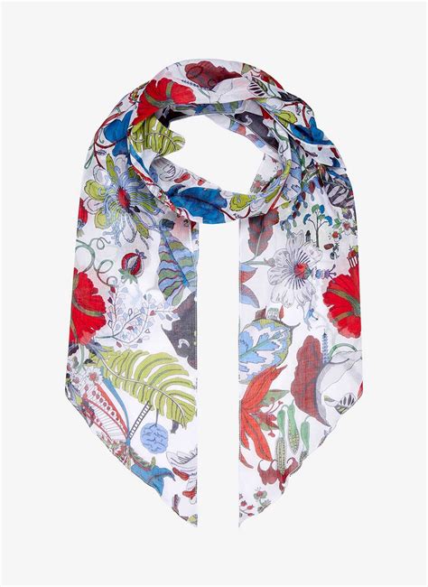 Fern Botanical Liberty Print Cotton Chiffon Scarf Brora