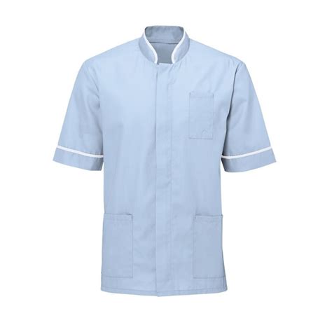 Men's Mandarin Collar Tunic (Pale Blue with White Trim) - NM7