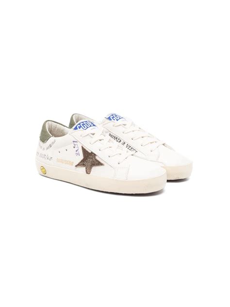 Golden Goose Kids Super Star Leather Sneakers | White | FARFETCH