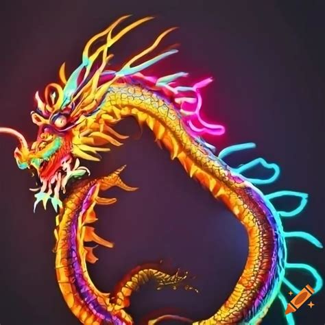 Neon Chinese Dragon On Craiyon