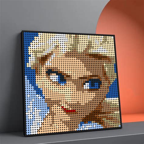 Frozen Elsa Pixel Art Movie Moc 90147 With 2304 Pieces Moc Brick Land