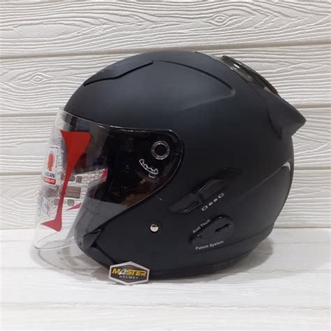 Jual Helm Kyt Galaxy Flat R Solid Polos Black Doff V Half Face M