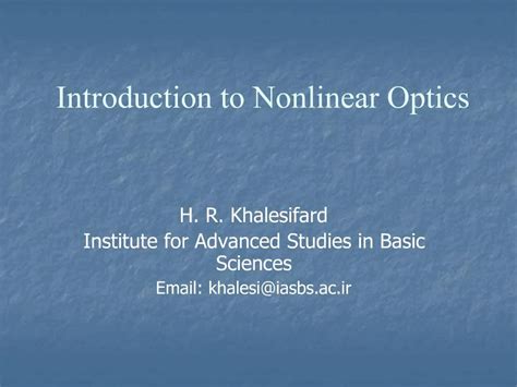 Ppt Introduction To Nonlinear Optics Powerpoint Presentation Free