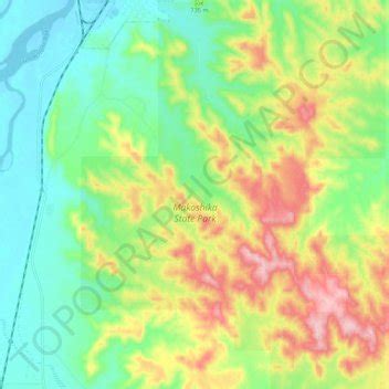 Makoshika State Park topographic map, elevation, terrain