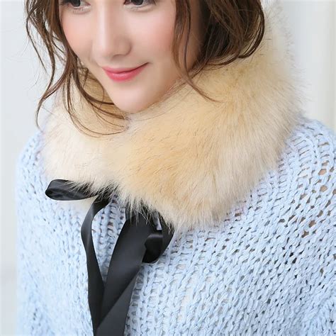 New Winter Women Female Fake Fur Collar Faux Fox Fur Jacket Collar