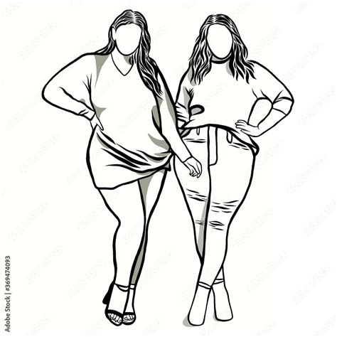 Body positive concept.Woman plus size.Confident obese women on over ...