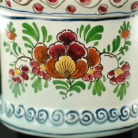 Vintage De Delftse Pauw Holland Hand Painted Polychrome Lidded Etsy