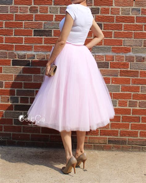 Clarisa Blush Pink Tulle Skirt Tea Length Cest Ça New York