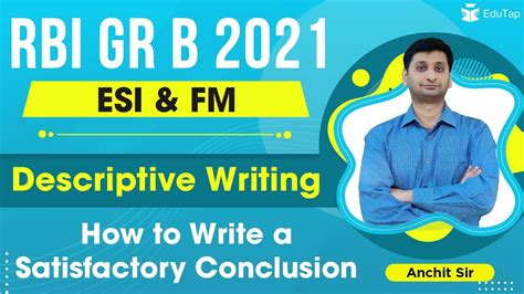 RBI Gr B 2021 Phase 2 ESI FM Descriptive Writing How To Write A