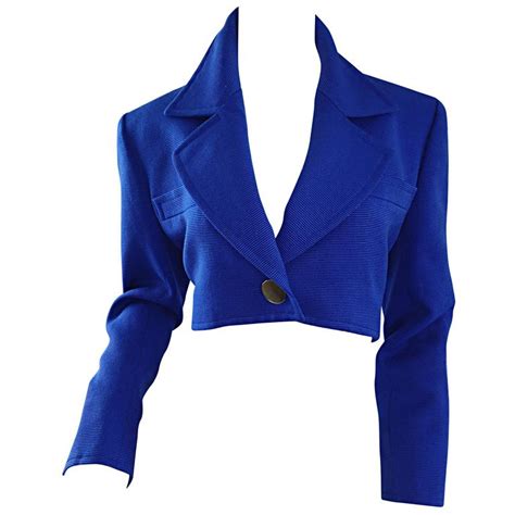 Vintage Yves Saint Laurent Rive Gauche Electric Royal Blue Cropped