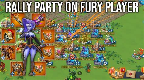 Lords Mobile Rally Party On Player In Fury Youtube