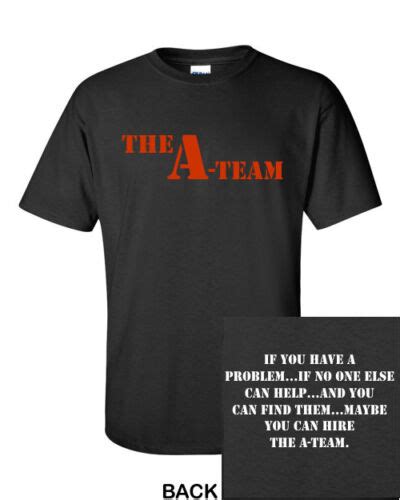 The A TEAM Men S T Shirt BLACK New Funny Vintage Logo RETRO Classic 80