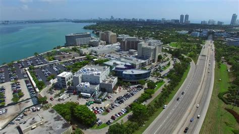 Aerial View Of Mount Sinai Hospital, Miami Beach, Florida Stock Footage ...