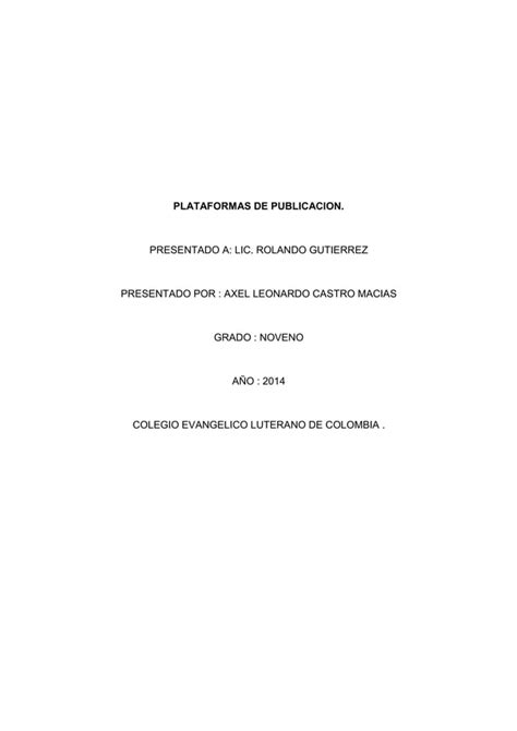 Plataformas De Publicacion Pdf Pdf