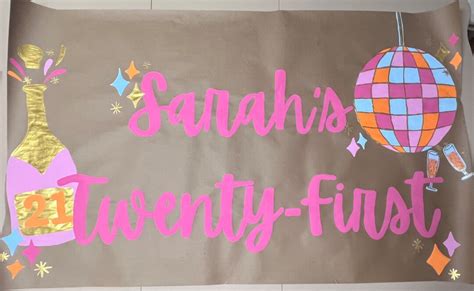 21st Birthday Banner, Painted Banner, Birthday Banner, Custom Banner ...