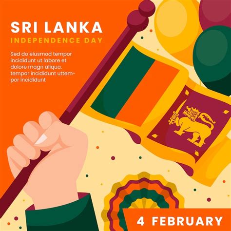 Free Vector Flat Sri Lanka Independence Day Illustration