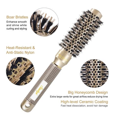 Round Brush For Blow Drying Nano Thermal Ceramic And Ionic Tech Hair Brush With Boar Bristles