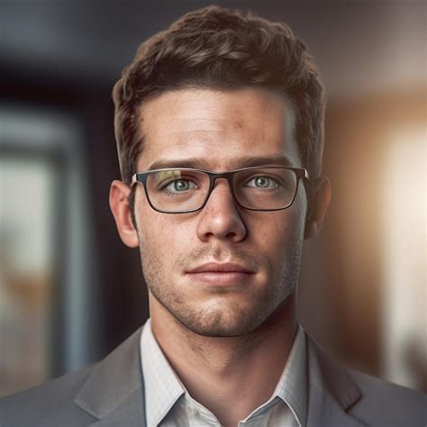 Premium Photo A Man Wearing Glasses And A Suit With A Green Eye