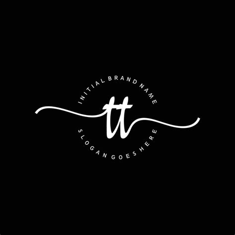 Initial Tt Handwriting Logo Template Vector Vector Art At Vecteezy