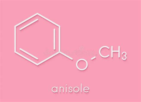 Anisole Chemical Molecule Used In Fragrances And As Chemical Precursor Skeletal Formula Stock