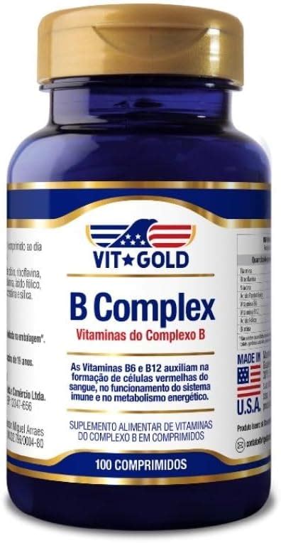 Vitamina Complexo B Vitgold 100 Comprimidos Amazon Br