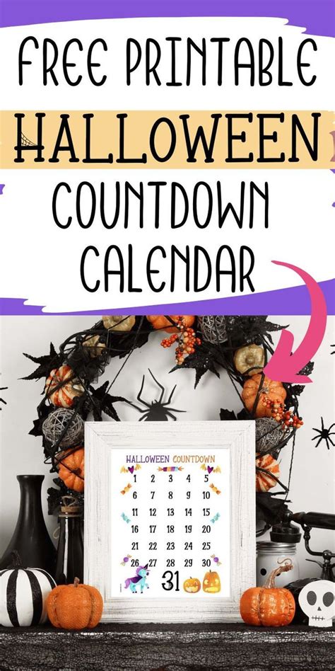 The Free Printable Halloween Countdown Calendar Is On Display