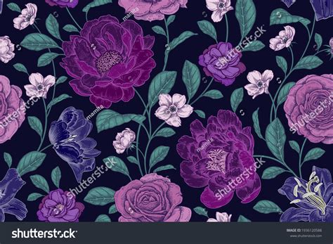 Vintage Purple Floral Pattern