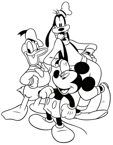 Desenho De Mickey Donald E Pateta Para Colorir Tudodesenhos