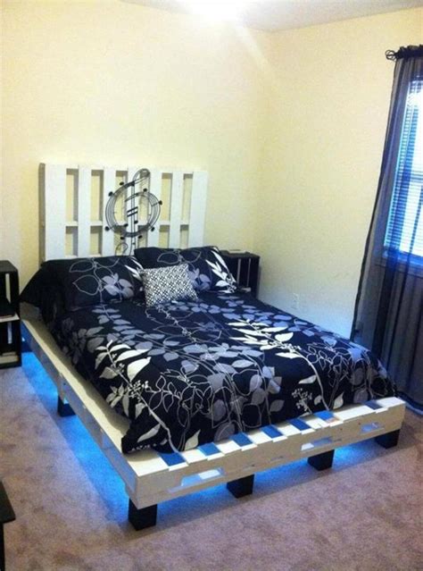 Pallet Bed With Under Lights - 101 Pallets