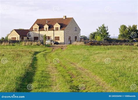 Farmhouse and Field stock photo. Image of family, avenue - 24555694