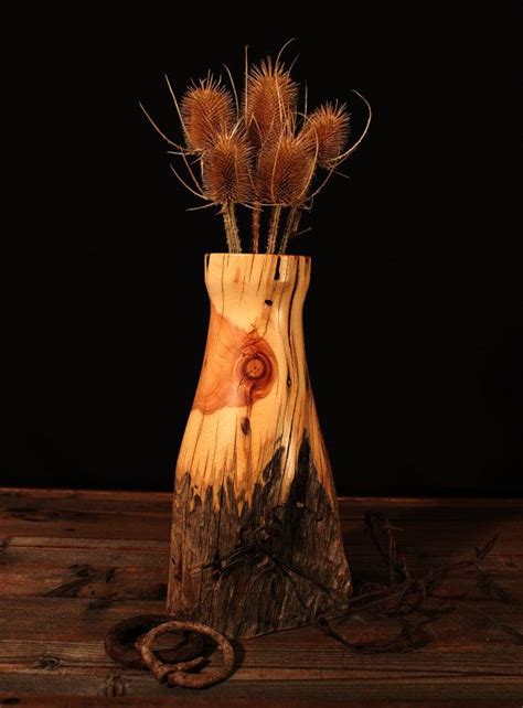 Rustic Log Fence Post Vase Juniper Wood Home By Therusticnature 7500