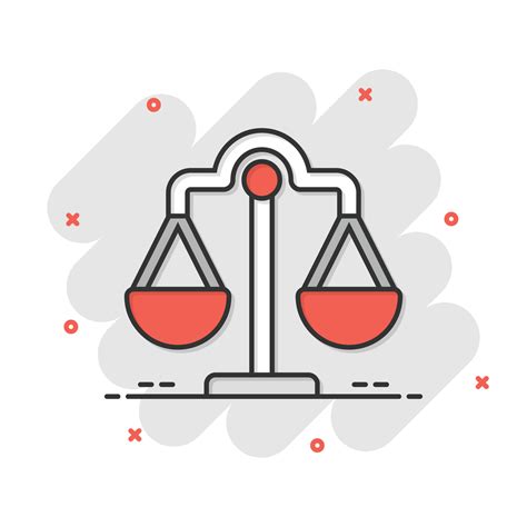 icono de equilibrio de escala en estilo cómico ilustración de vector