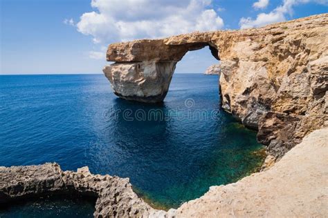 Azure Window Auf Der Insel Gozo Stockbild Bild Von Kirche