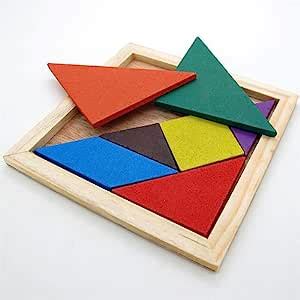 Amazon Wooden Tangram Piece Puzzle For Kid Adults Colorful