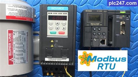 PLC Keyence Modbus RTU Inovance MD200 Tutorial Plc247