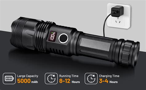 Vinderfine Flashlights High Lumens Rechargeable 900000 Lumens Super