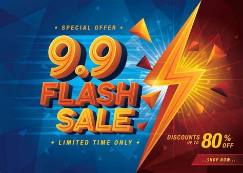 Premium Vector 99 Shopping Day Flash Sale Banner Template Design