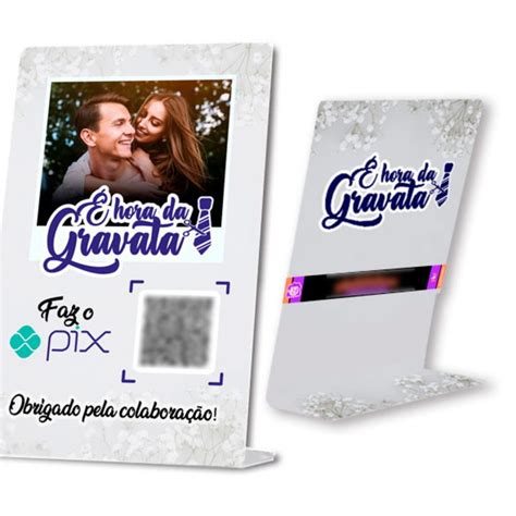 Placa Qr Code Pix Personalizada Casamento Gravata Elo