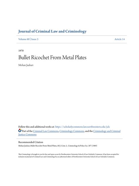 Bullet Ricochet From Metal Plates | PDF | Bullet | Projectile Weapons