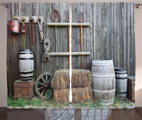 Amazon Ambesonne Agriculture Curtains Western Wooden Barn