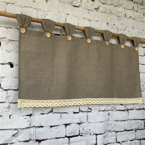 Gray Linen Valance Linen Farmhouse Curtain Simple Rustic Etsy In 2022