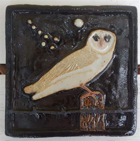 Barn Owl Arts And Crafts Tile Sporcktileart Barn Owl Art