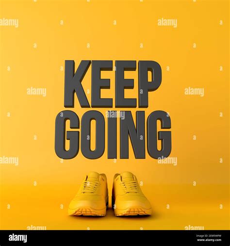 Keep Going Motivational Workout Fitness Phrase 3d Rendering Stock