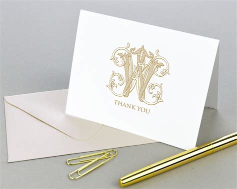 Monogram Stationary Monogrammed Thank You Cards Personalized Note Cards