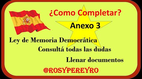 Como llenar Anexo LMD Ley de Memoria Democrática Ley de nietos