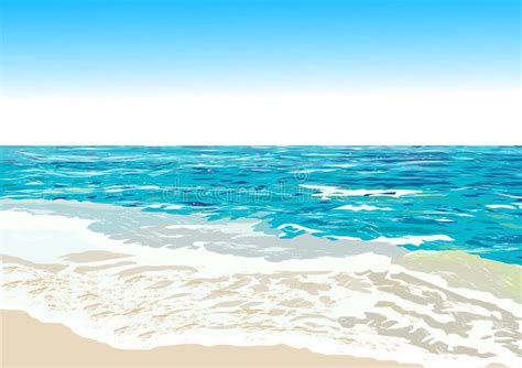 Ocean Shore Beach Vector Stock Vector Illustration Of Scene 61322069