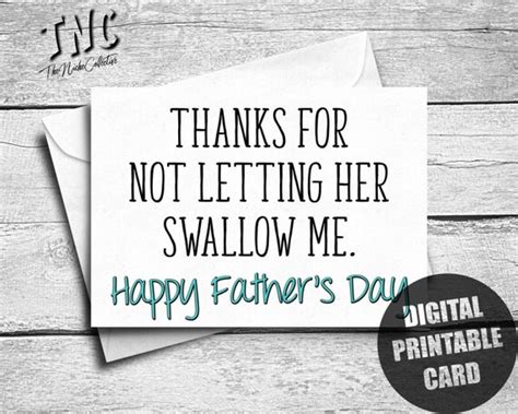 Funny Fathers Day Card Printable Naughty Happy Etsy