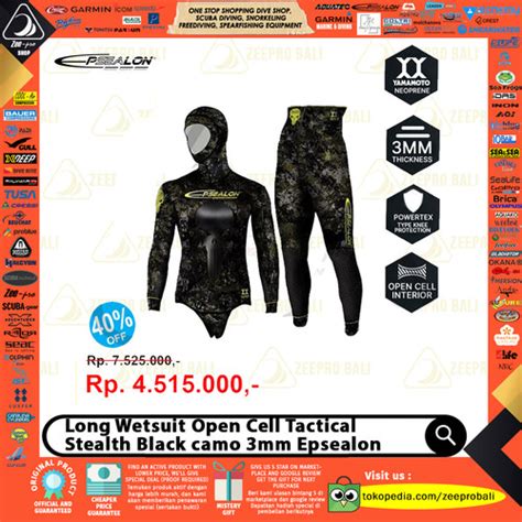 Jual Spearfishing Wetsuit Epsealon Opencell Tactical Stealth 3MM With