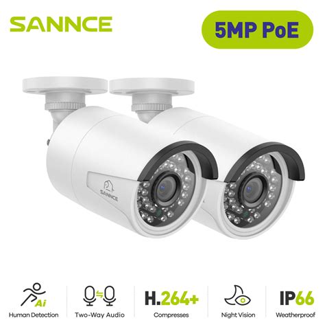 Sannce Cam Ra Poe Ultra Hd Mp Pi Ces Pour L Ext Rieur Et L