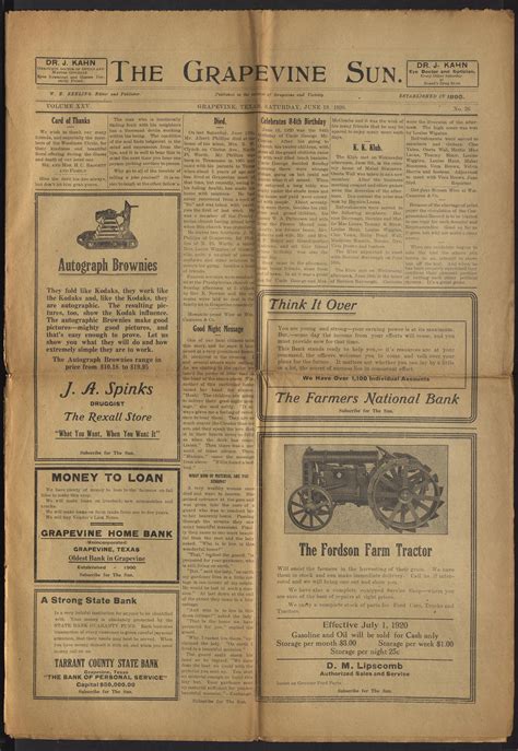 The Grapevine Sun. (Grapevine, Tex.), Vol. 25, No. 26, Ed. 1 Saturday